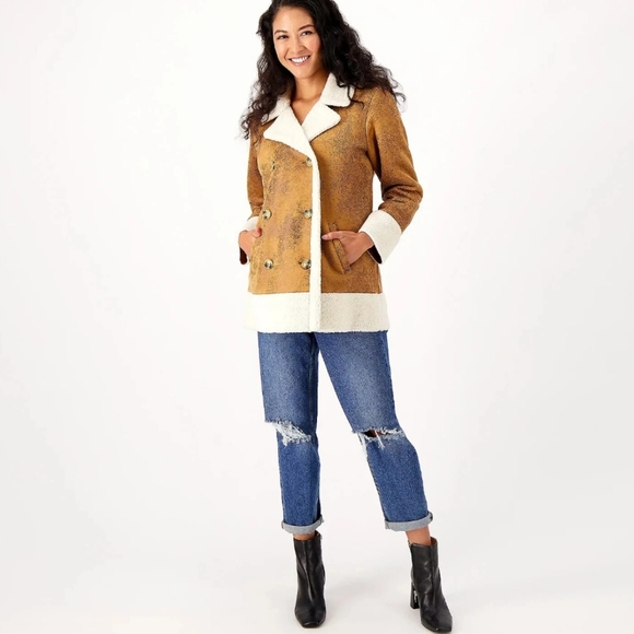 Candace Cameron Bure Sherpa Lined Peacoat, NWOT - Picture 3 of 15